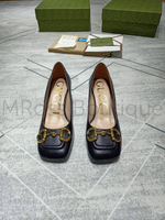 Женские туфли Gucci Horsebit черного цвета