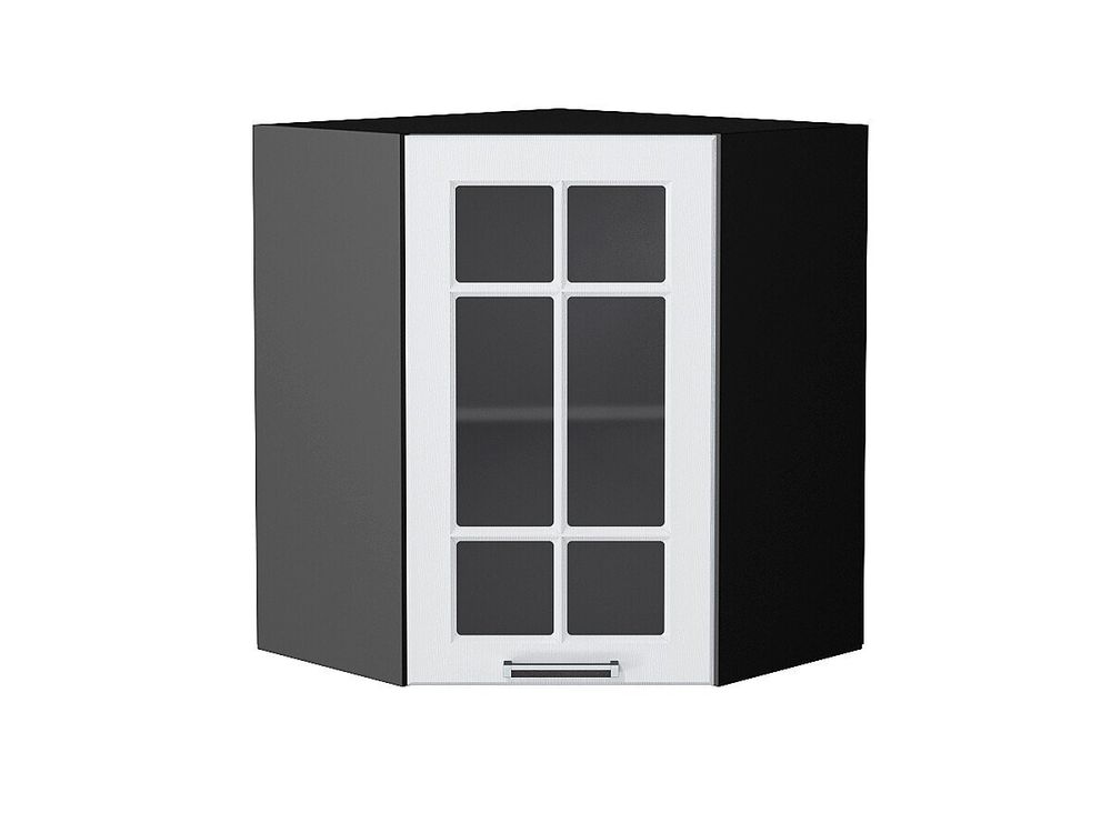 Шкаф верхний угловой остекленный Прага