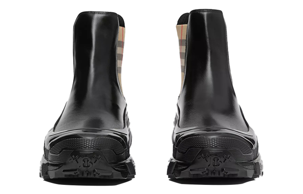 Burberry Vintage Round Tip Short Chelsea Boots Women"s Black