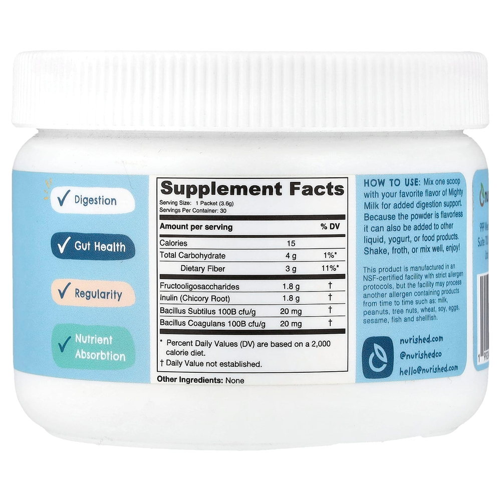 Nurished, Super Pooper, добавка для детей, без добавок, 108 г (3,8 унции)