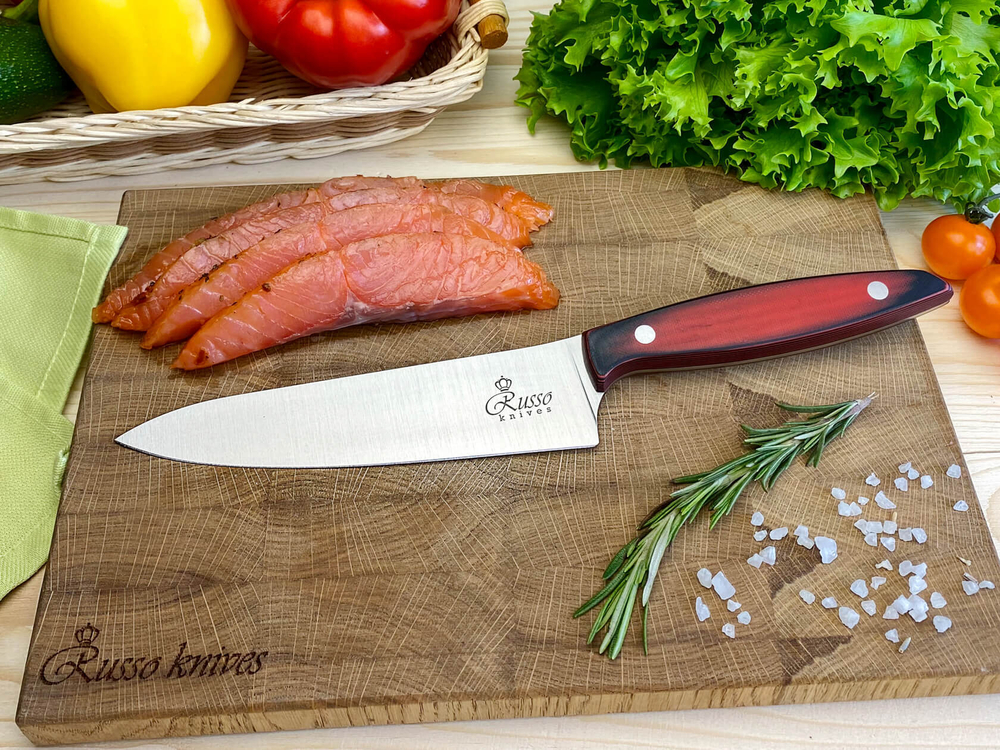 🏆Кухонный нож Alexander M PRO AUS-8 Red G10