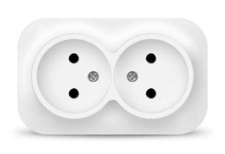Розетка двухместная серия "IONICH", б/з, о/у, 16А, 220В, белая (еврослот) (HU1820)