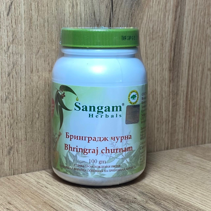 Sangam Herbals Бринградж чурна (Эклипта белая) смесь сухого растительного сырья Bhringraj Churnam 100 г