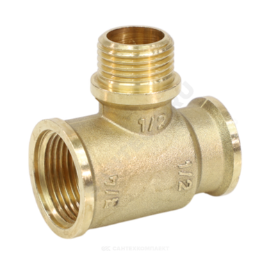 Тройник латунь переходной Ду 20х15х15 (3/4"х1/2"х1/2") ВР/НР/ВР VALFEX VF.132.L.034.012.012