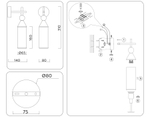 Светильник настенный LH55280 BS/FR латунь/белый матовый E14 max 40W 140*80*310