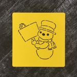 Снеговик №10 с табличкой 3D открытка