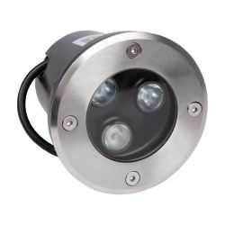 ULU-B10A-3W-GREEN IP67 GREY Светильник светодиодный уличный. Архитектурный встраиваемый. Зеленый свет. Корпус серый. TM Uniel