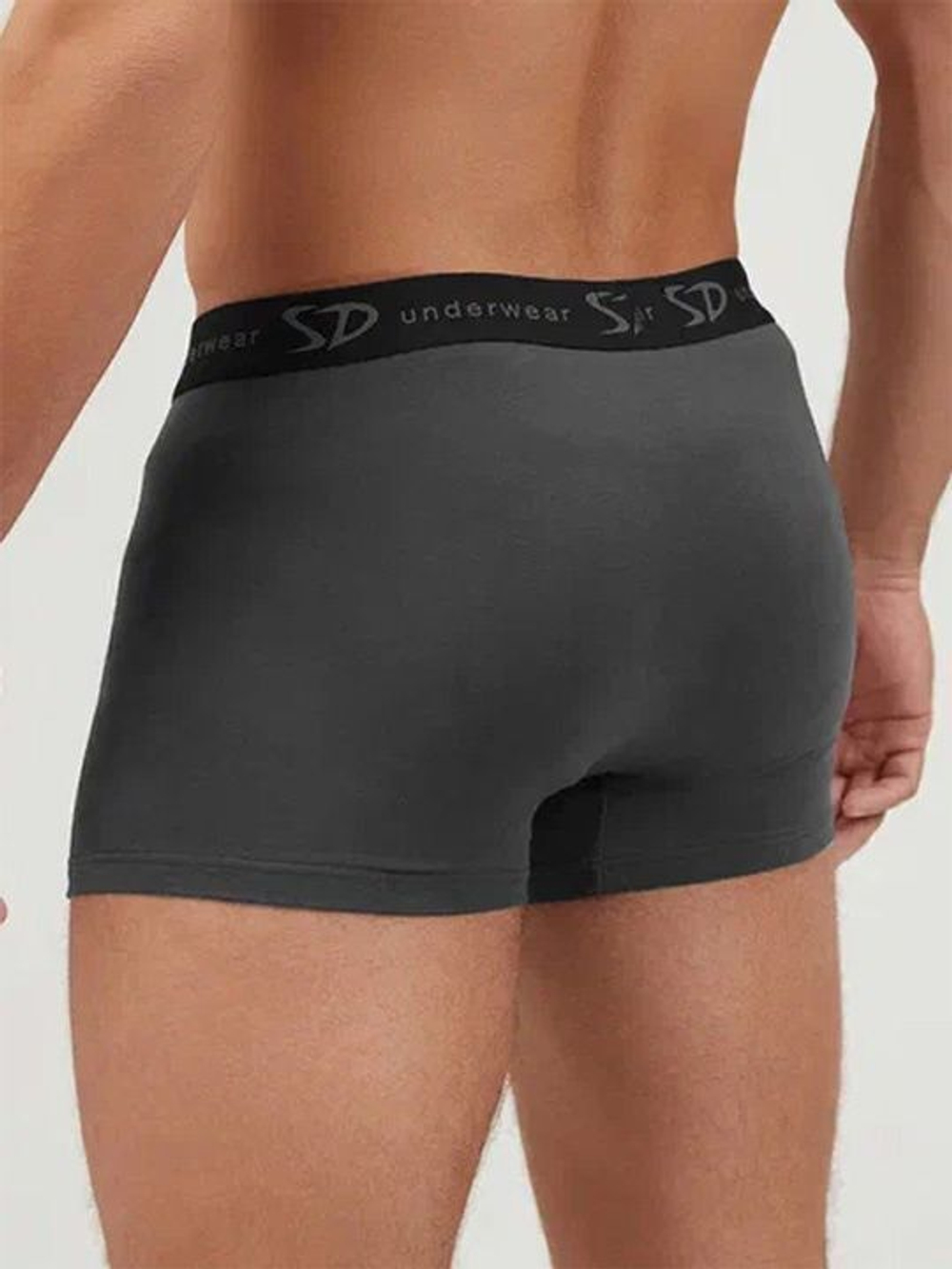 Мужские хлопковые трусы-боксеры с брендированной резинкой (Размер: M) (Цвет: черный)