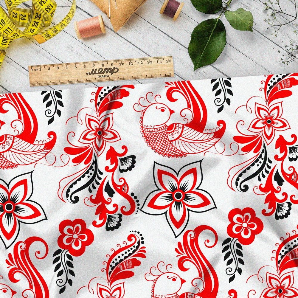 Ткань интерлок жар-птицы