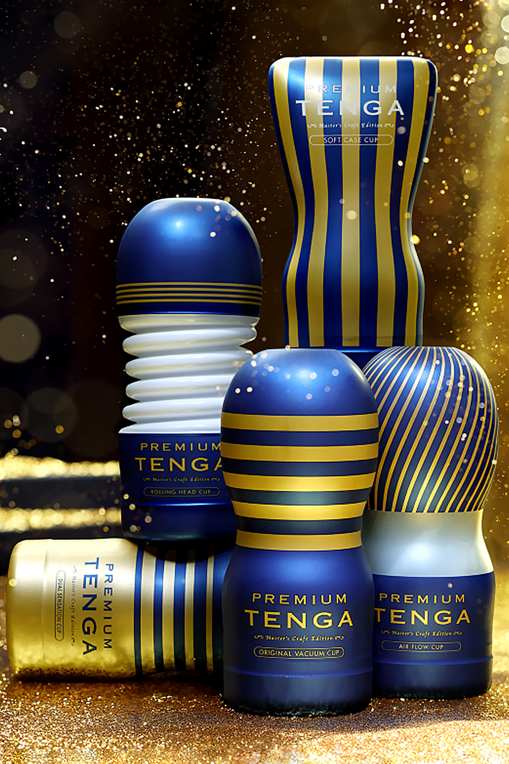 Нереалистичный мастурбатор Tenga Premium Original Vacuum Cup голубой 15,5 см