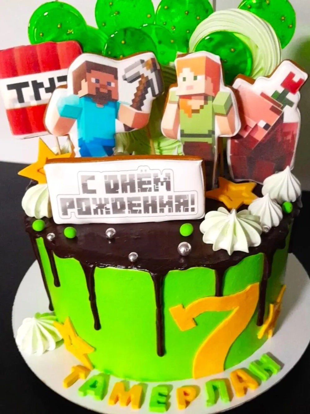 Имбирные пряники на торт Майнкрафт