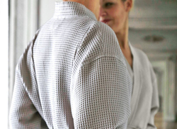 Халат вафельный Blanc des Vosges серый Франция