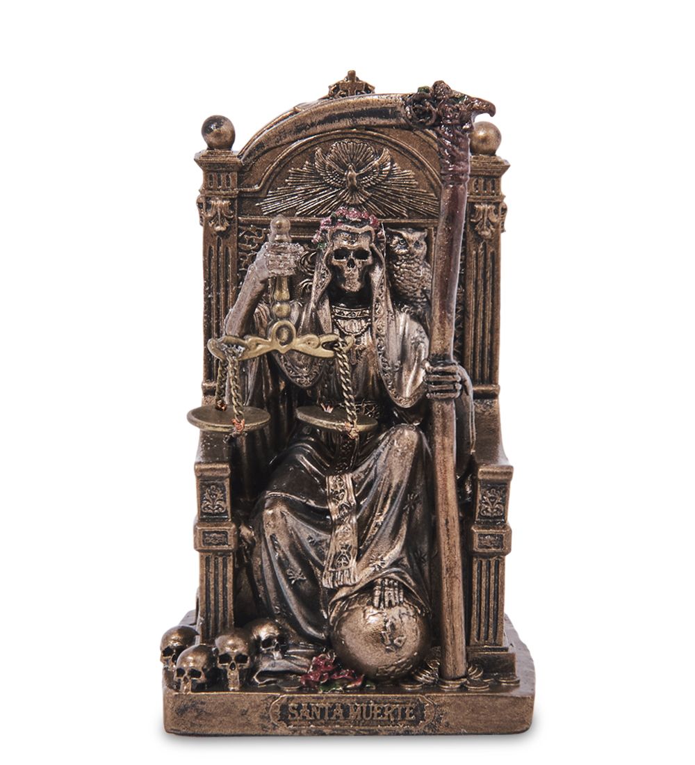 Veronese WS-1487 Статуэтка «Санта Муэрте на троне с косой и весами»