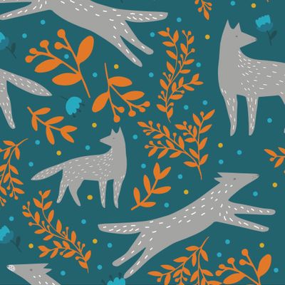 Серые волки на темном