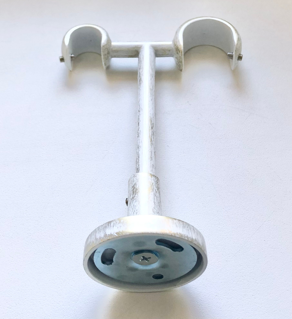 Кронштейн Ост потолочный двойной d25/16 мм, цвет белое золото