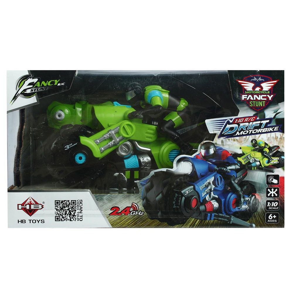 Мотоцикл р/у, 1:10, свет, в коробке