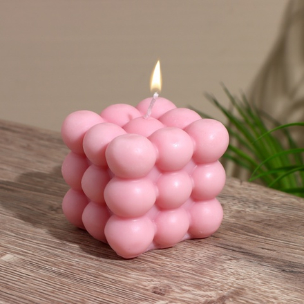 Свеча "Шарики 3 слоя" 6х6х6 см, соевый воск МИКС 9931691