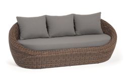 "Барселона" диван из искусственного ротанга трехместный, цвет коричневый