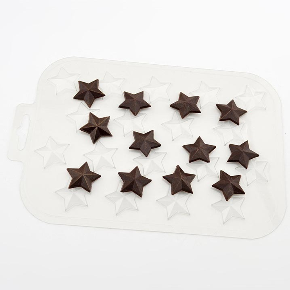 Пластиковая форма для шоколада "Звёзды"