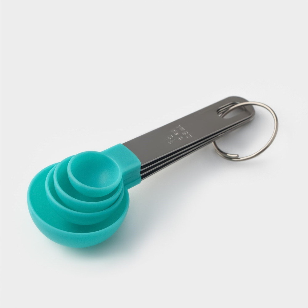 Набор мерных ложек Доляна Pesto, 4 шт: 15 мл, 7,5 мл, 5 мл, 2,5 мл, цвет МИКС