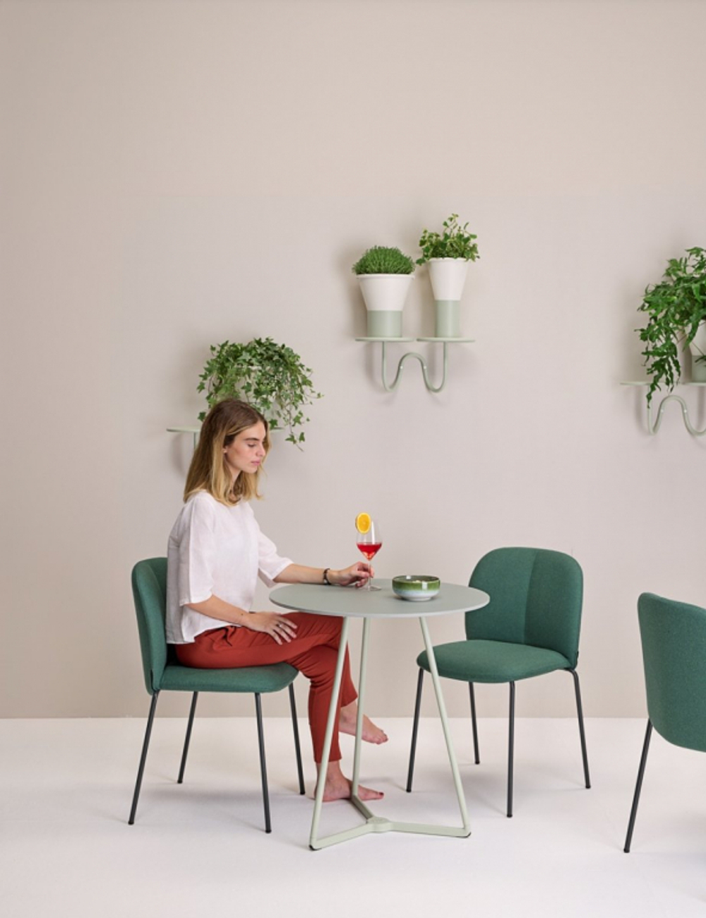 Стул с обивкой Scab Design Mentha Pop, антрацит, зеленый