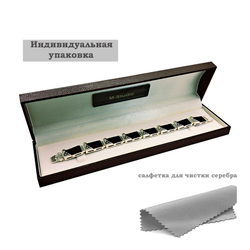 Браслет эбеновое дерево в серебре БР-53-550180