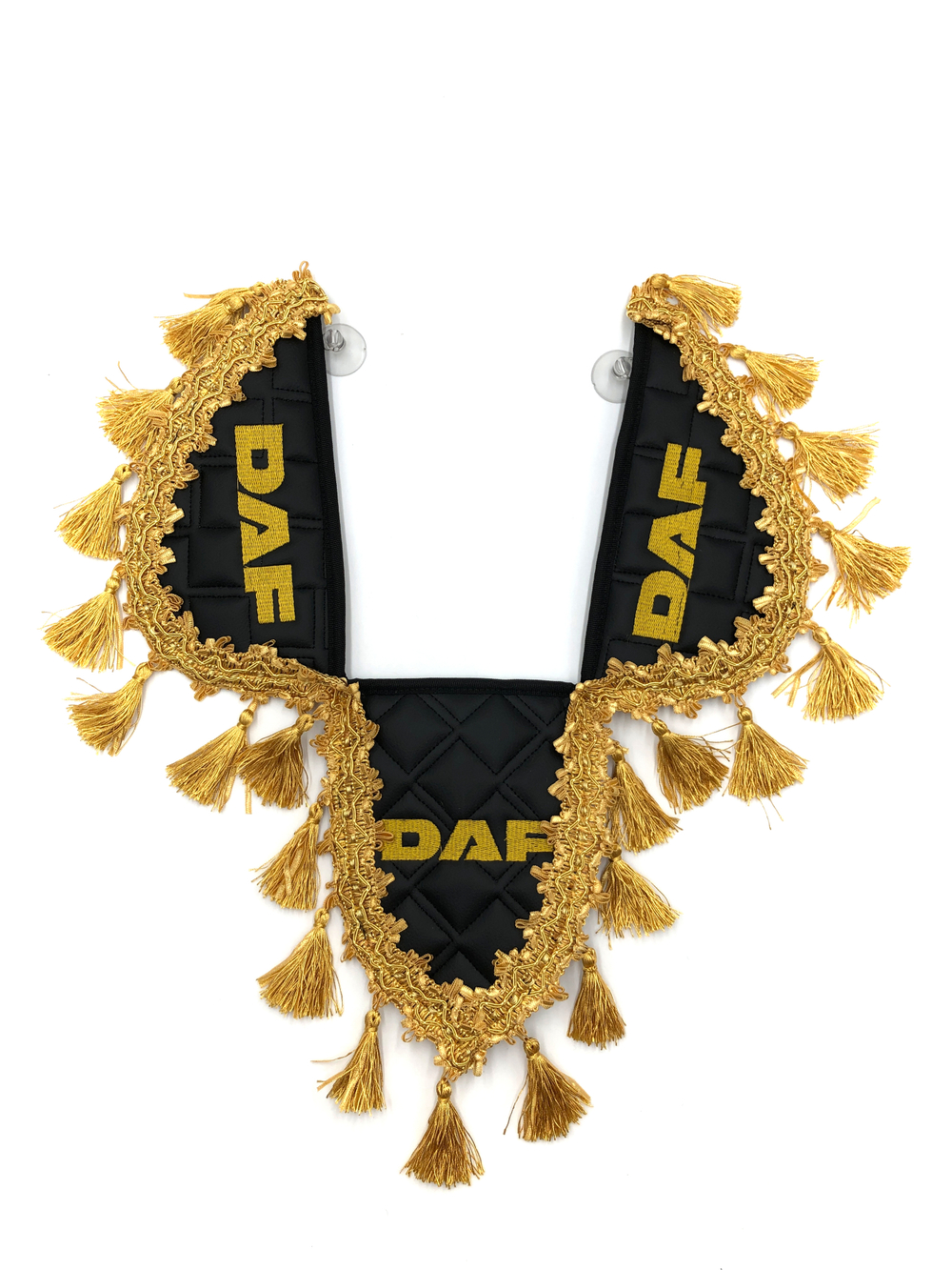 Вымпел тройной DAF (экокожа, черный с золотыми кисточками)