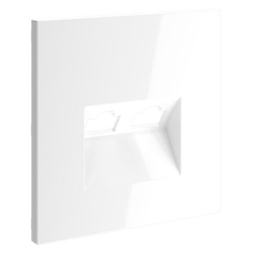 Накладка для розетки компьютерной двойной RJ45+RJ45 кат.6, S70 (белый глянцевый)