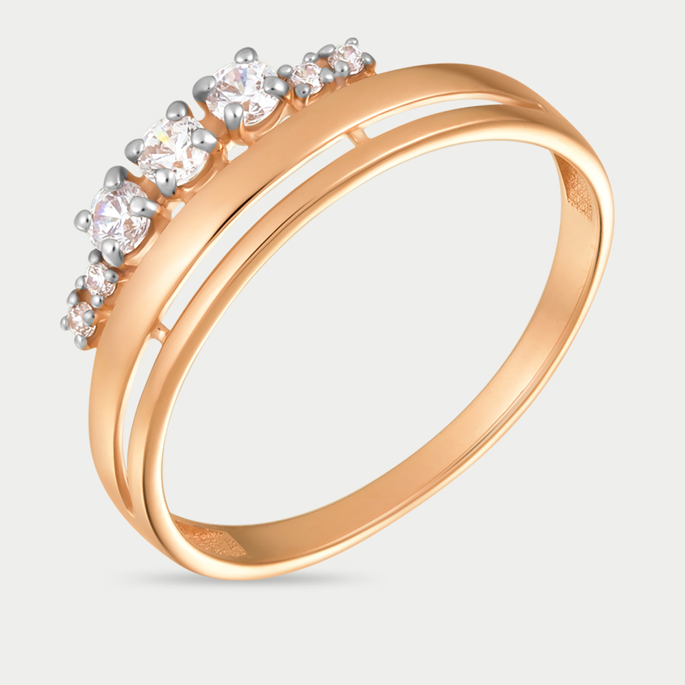 Женское кольцо из розового золота 585 пробы с фианитами (арт. 70237700)