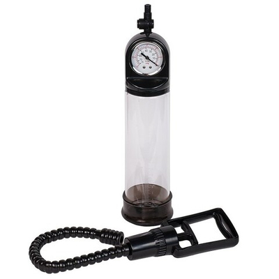 Помпа мужская REDLINE с манометром (Цвет: прозрачный с черным)