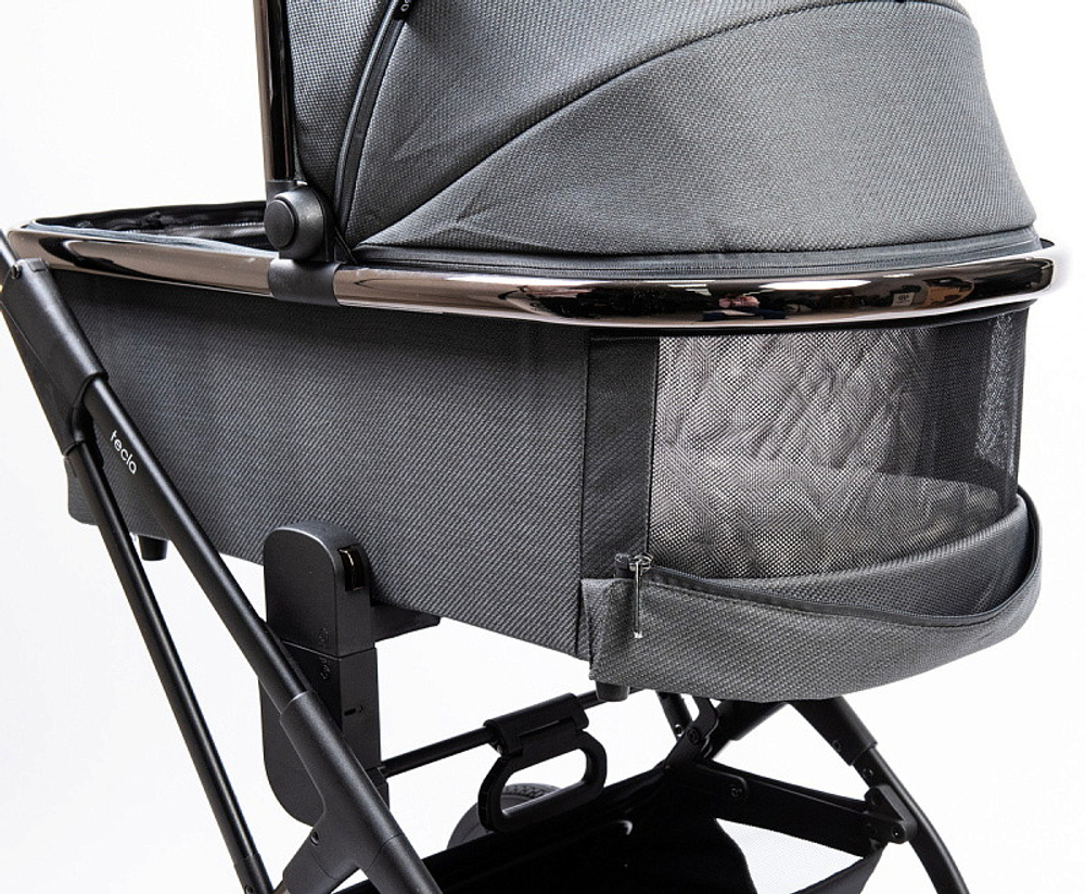 Детская коляска Peppy Tecla 3 в 1 с автокреслом Rise Shadow Antrazit Chrome Edition (Графитовый)