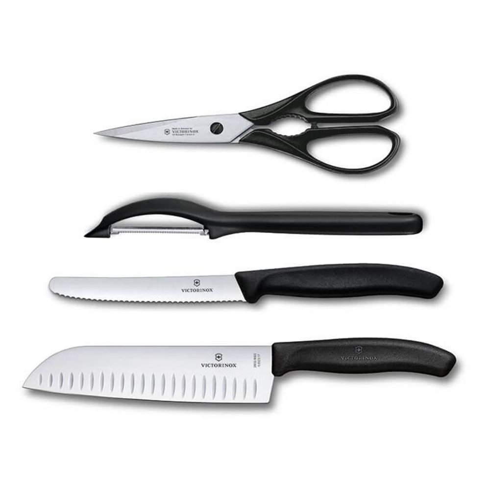 Набор ножей для кухни Victorinox Swiss Classic Kitchen черные (6.7133.4G)