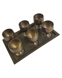 Набор 6 стопок на подносе Индия