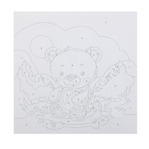 Nömrəli Rəngləmə Lori Çərçivədə  (20*20) &quot;Медвежонок&quot;