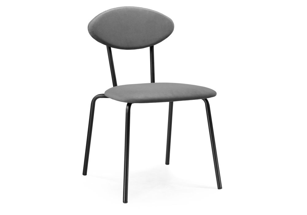 Стул на металлокаркасе Мареон катания сильвер / черный матовый