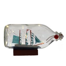 GAEM Изделие декоративное "Корабль в бутылке" (подсветка, 3xLR44), L18,5 W8 H9,5 см
