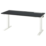 Письменный стол с регулировкой по высоте - IKEA MITTZON/МИТТЗОН ИКЕА, 140х80х62-126 см, белый/черный