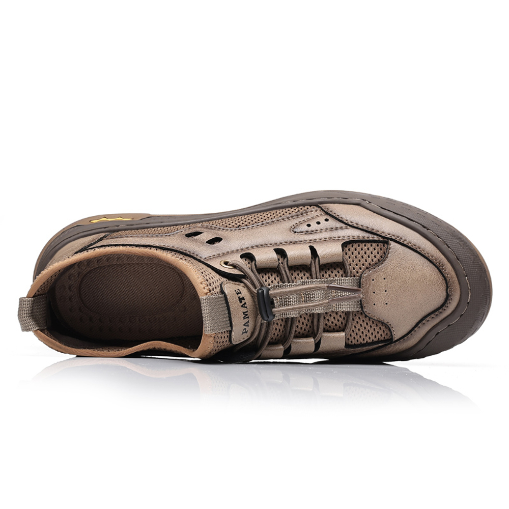 PAMATE Work Boots Men"s Low top Brown/Gray