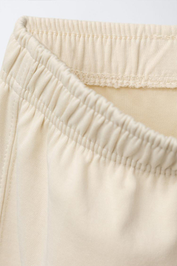 ZARA БРЮКИ WIDE LEG, БЕЖЕВЫЙ