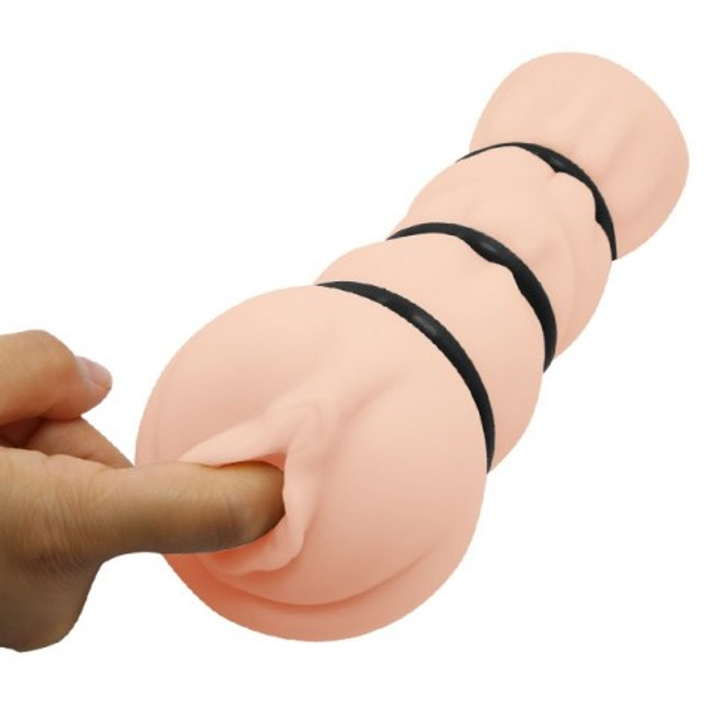 Реалистичный мастурбатор в виде вагины Grazy Bull (16*7,8 см.) + 3 кольца