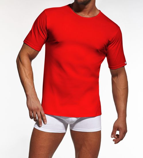 Футболка мужская с коротким рукавом и круглым вырезом Cornette Authentic 202 NEW, красная