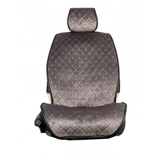 Накидки сидений ПОЛНЫЙ Coolpart MAXIMAL LUX (кт11пр) - JJ-09-GREY - Алькантара Ромб серый/ шов серый