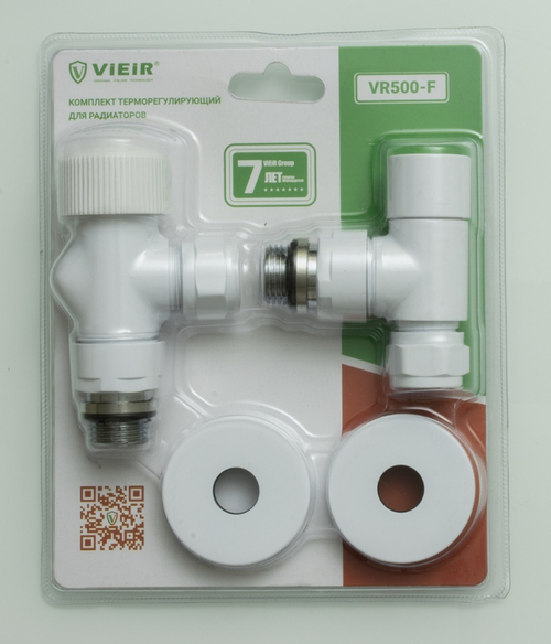 Комплект терморегулирующий 1/2 - Ф15мм  (БЕЛЫЙ)  ViEiR (36/6/1шт)