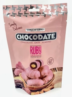 Финики с миндалем в рубиновом шоколаде Chocodate