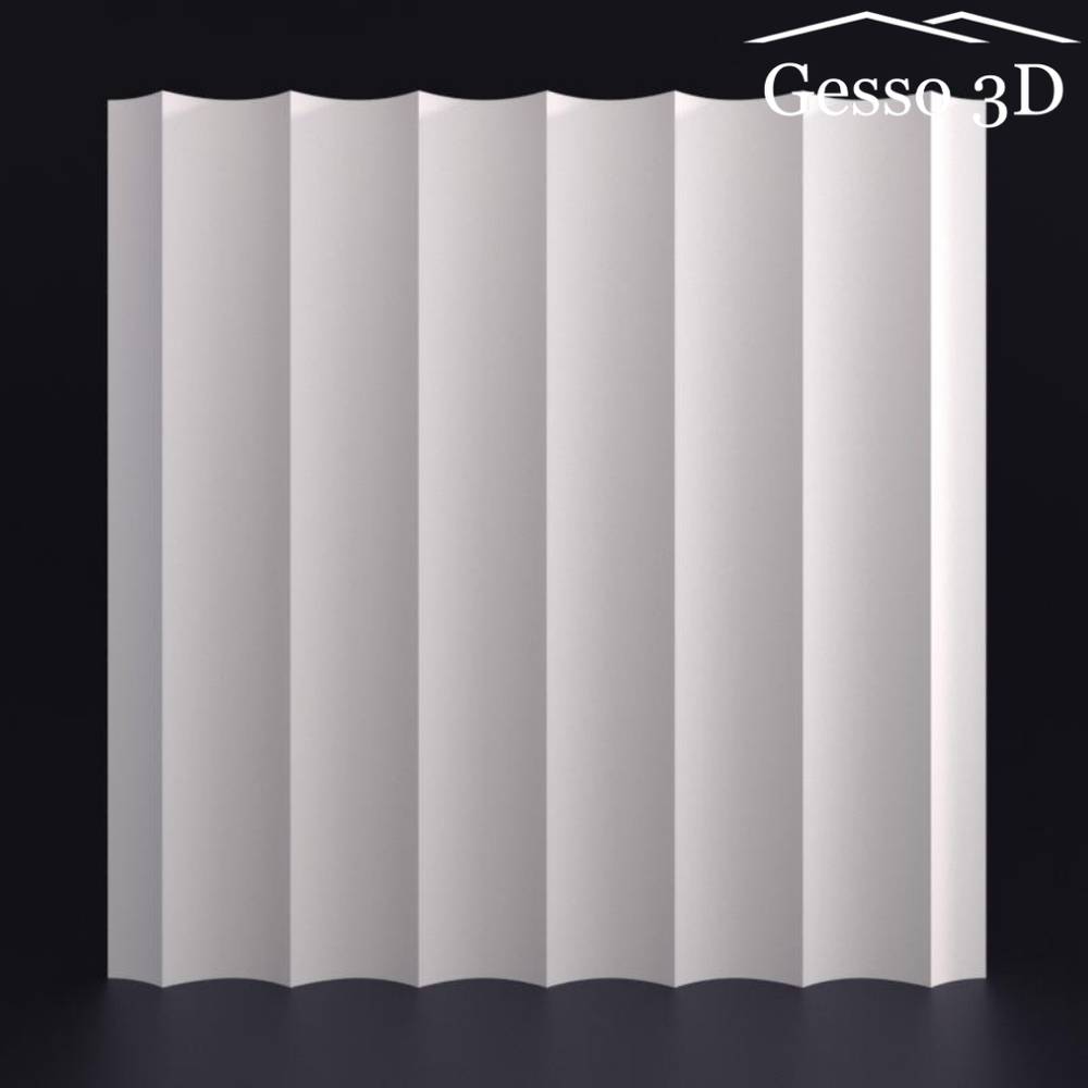 Гипсовая 3D панель Волна продольная мелкая