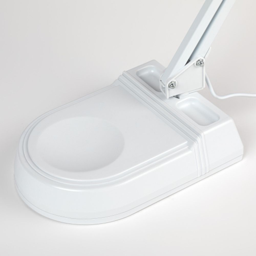 Настольный светильник ЭРА NL-202-G23-11W-W с лампой PL на струбцине и с основанием белый | Настольные светильники под лампу