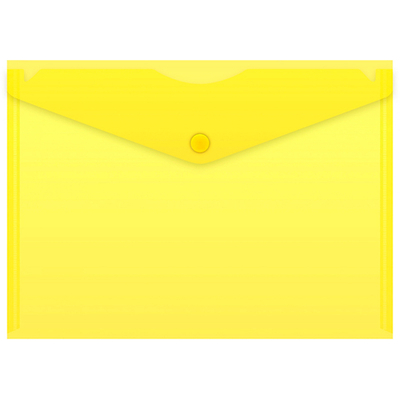 Папка-конверт на кнопке Бюрократ, А5, 180 мкм, желтая