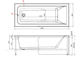 Акриловая ванна Aquanet (Акванет) Aura 165x70 с каркасом