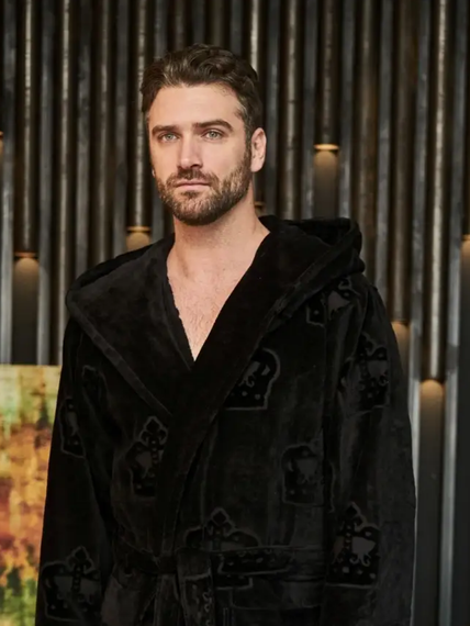 Халат мужской RICHARD с капюшоном Черный POLENS Турция