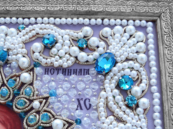 ЖС-14-СГ Набор для вышивания хрустальными камнями Господь Лоза истинная (голубой)